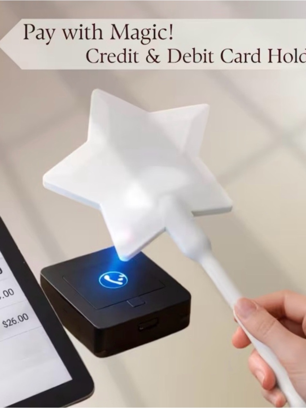 Tap to Pay Magic Wand Contactless Payment Credit Debit Card Holder